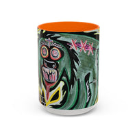 CHUPACABRAS.  Green Monster Art Coffee Mug — Spooky Neon Creature Accent Mug (11/15oz)