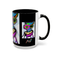 Abstract Alien Art Coffee Mug — Colorful Surreal Creature Accent Mug