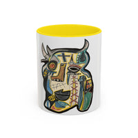 Abstract MOVINCHI Art Coffee Mug — Colorful Cubist Ceramic Accent Mug