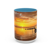 Sunset Harbor Coffee Mug — Golden Beach Sunrise Accent Mug (11/15oz)