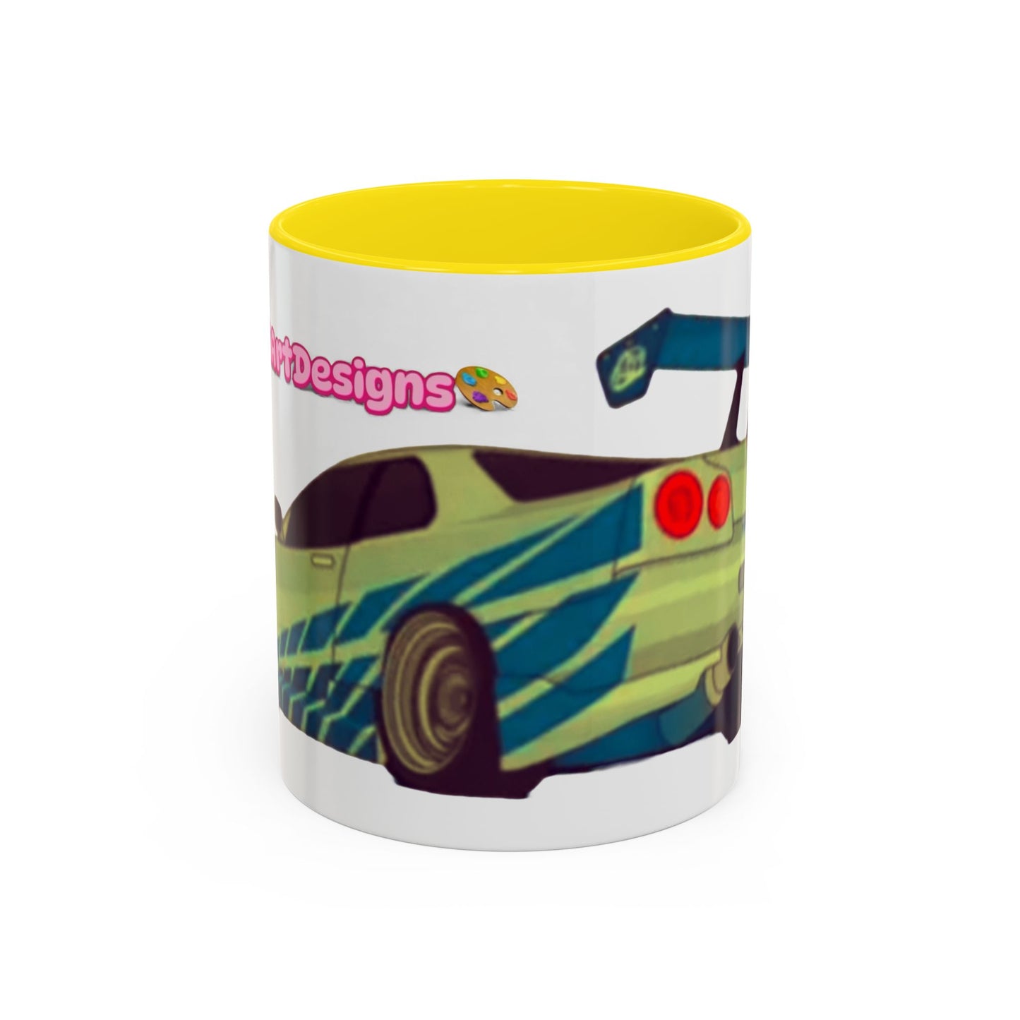 R34  Racing Skyline Accent Coffee Mug — Fast Car Drift Design (11/15oz)