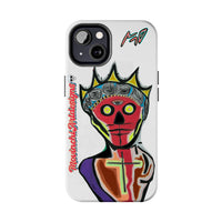 Artistic Crown KING GRAY  Skull Tough Phone Case — Colorful Abstract Guardian Design