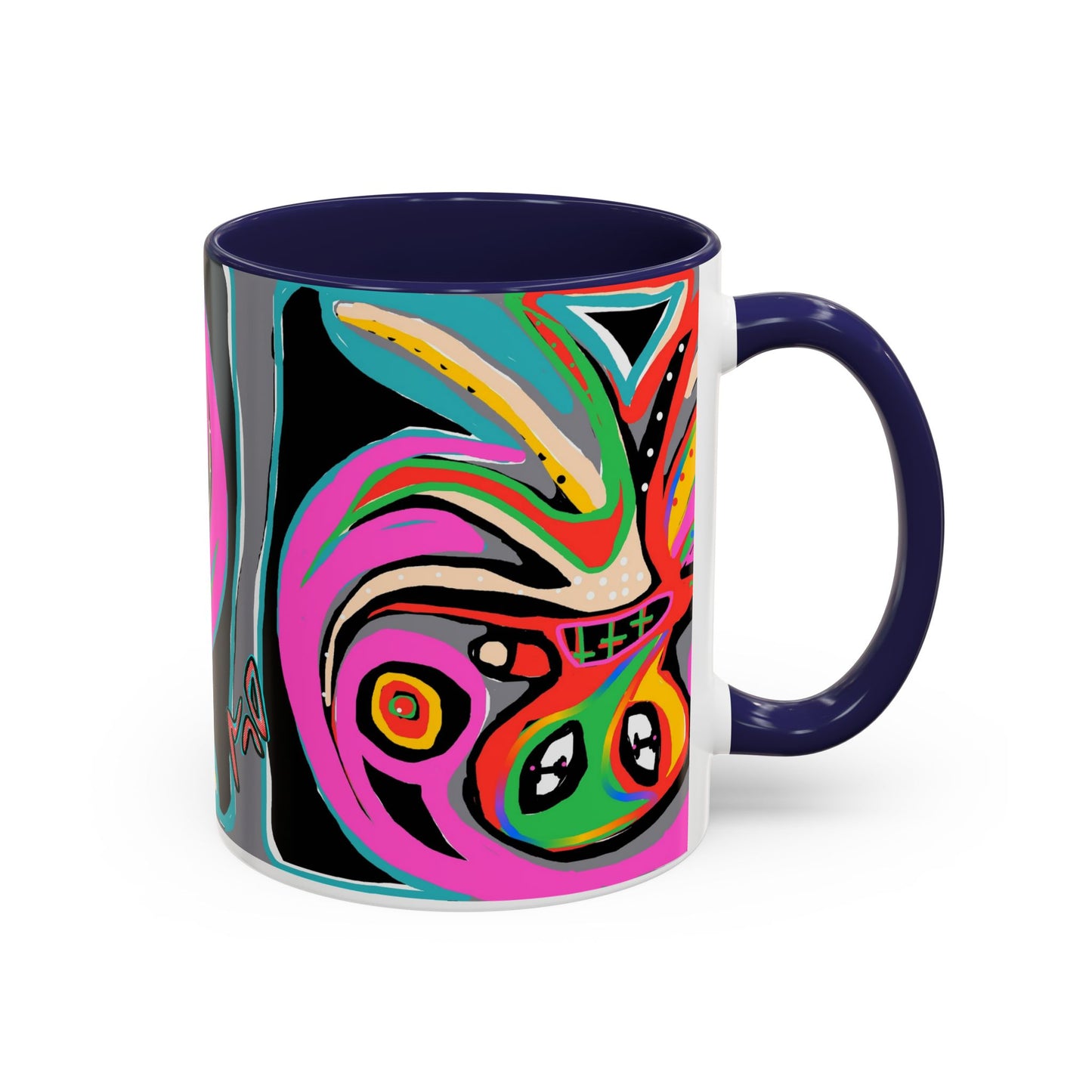 Abstract Neon octopussy Coffee Mug — Colorful Pop Art Accent Mug (11/15oz)