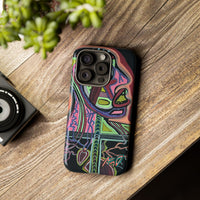 HEART ATTACK Abstract Neon Face Tough Phone Case – Vibrant Art Phone Cover