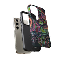 HEART ATTACK Abstract Neon Face Tough Phone Case – Vibrant Art Phone Cover