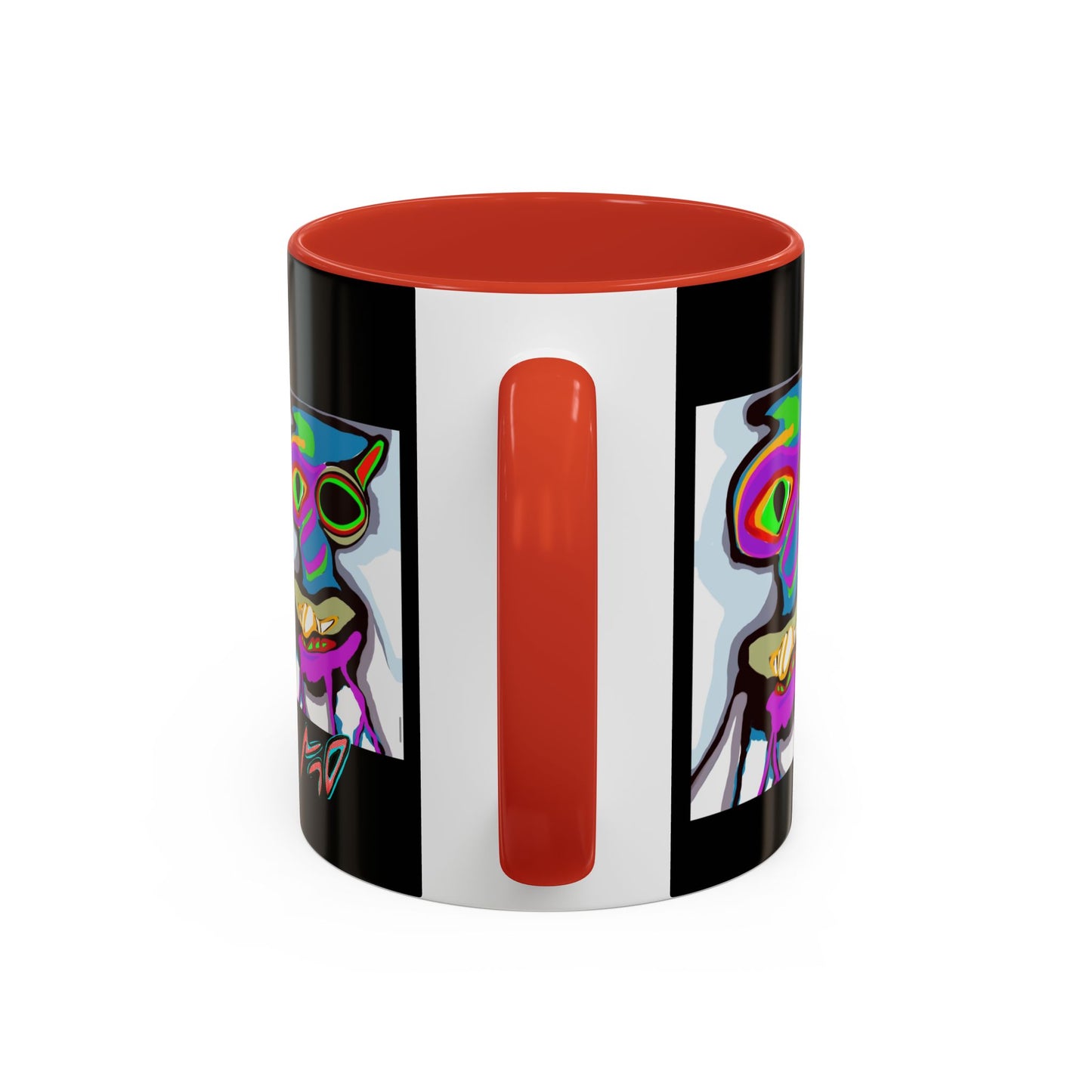 Abstract Alien Art Coffee Mug — Colorful Surreal Creature Accent Mug