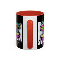 Abstract Alien Art Coffee Mug — Colorful Surreal Creature Accent Mug