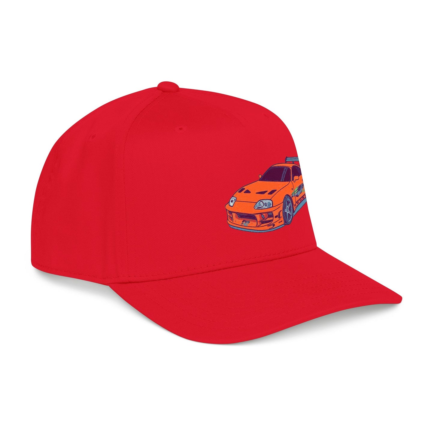 2JZ.  Retro Orange Sports Car Baseball Cap — Vintage JDM Supra Snapback
