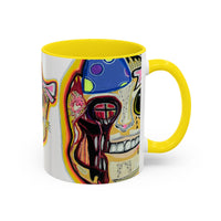 POOKIES BEAR Cat Skull Accent Coffee Mug — Day of the Dead Gothic Cat Design