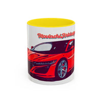 Red NSX Supercar Accent Coffee Mug — MovinchiArtDesigns Sports Car Graphic