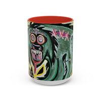 CHUPACABRAS.  Green Monster Art Coffee Mug — Spooky Neon Creature Accent Mug (11/15oz)