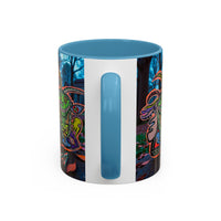RYDER4.0  Psychedelic Forest Accent Coffee Mug – Colorful Trippy Creature Design (11/15oz)