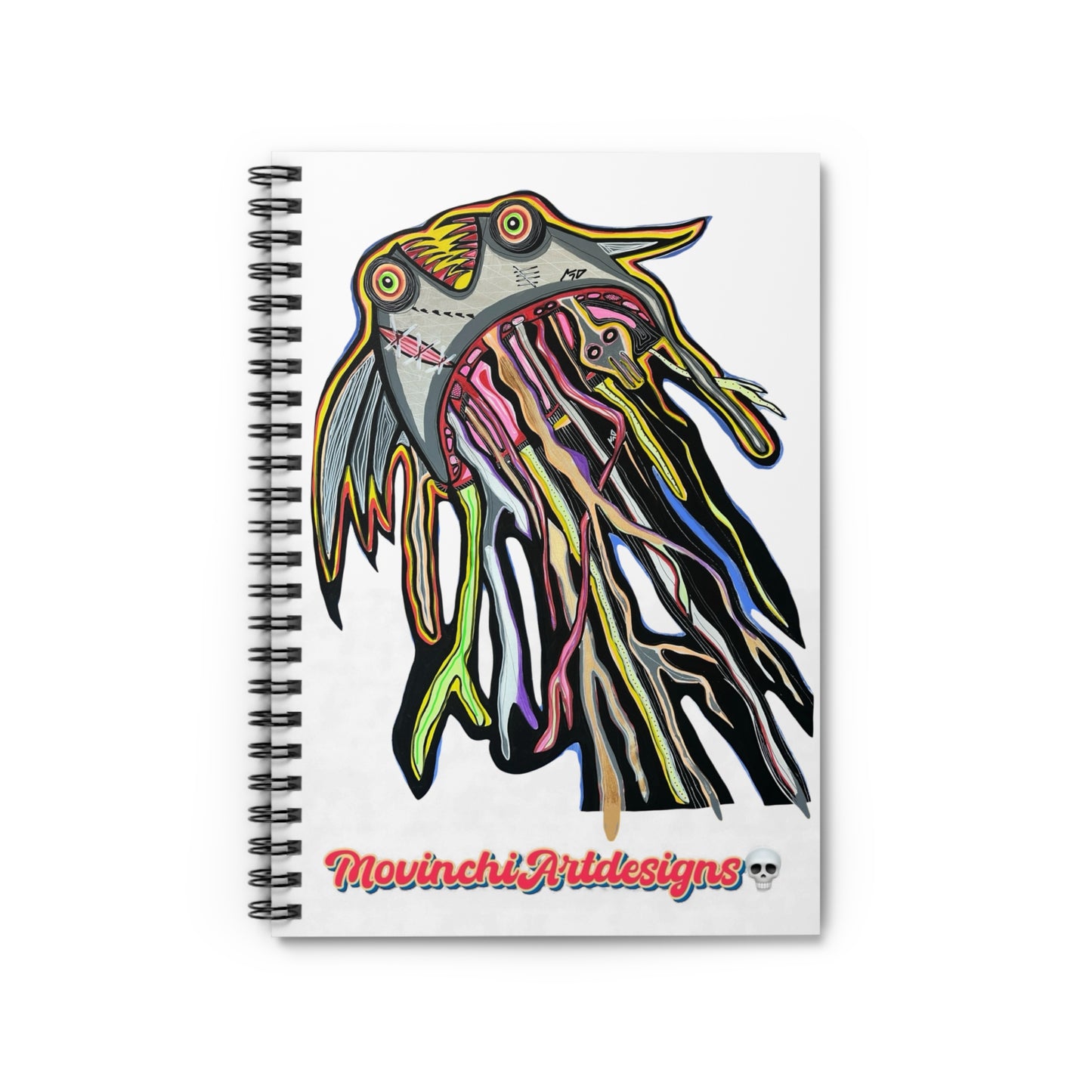 CRAZY TUNA Art Spiral Notebook — Colorful Drip Illustration Ruled Journal