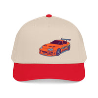 2JZ.  Retro Orange Sports Car Baseball Cap — Vintage JDM Supra Snapback