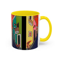 SAN SEBASTIAN.  Colorful Street Scene Accent Coffee Mug — Vibrant Urban Art Ceramic Mug (11/15oz)