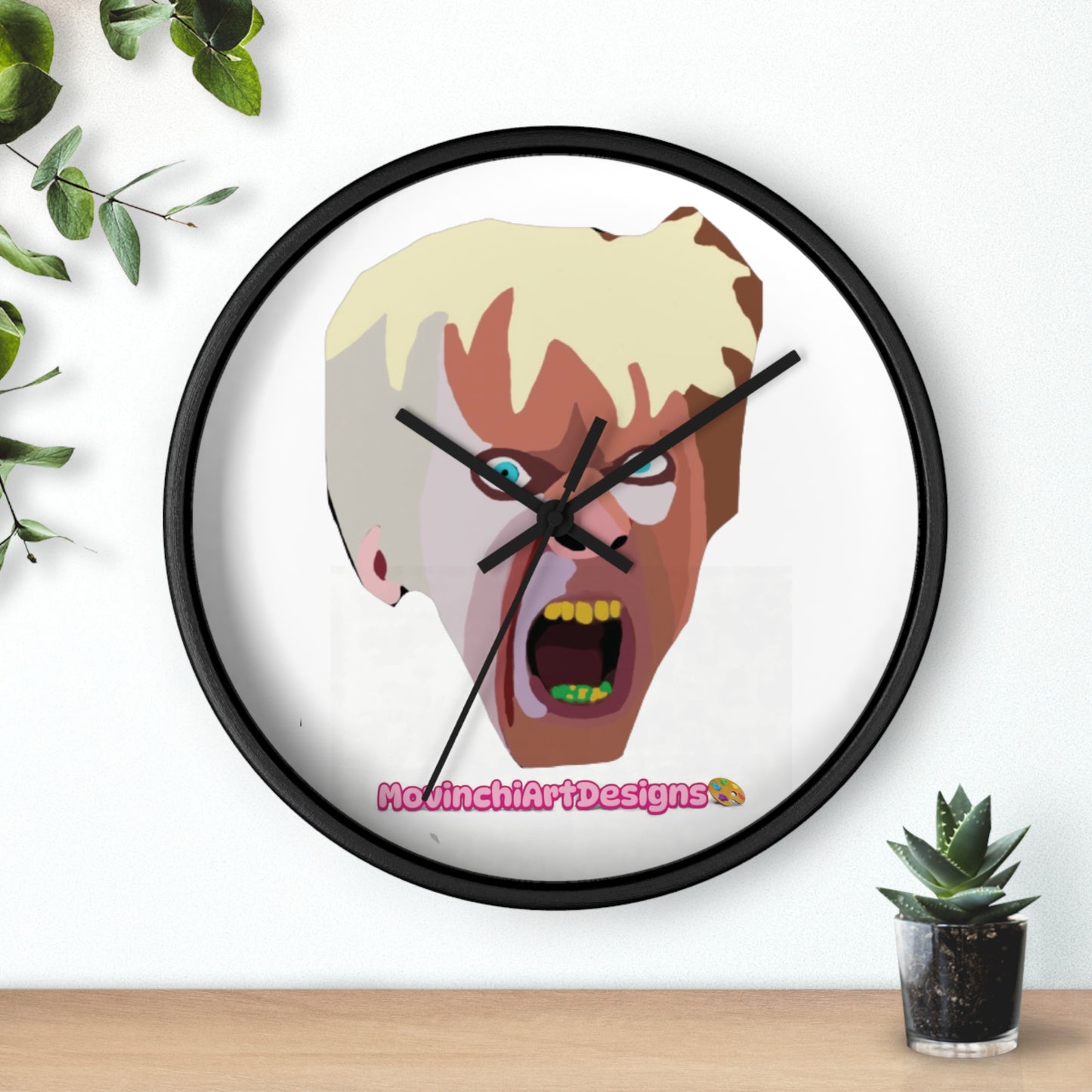 KAREN.  Screaming Face Wall Clock — Bold Pop Art Horror Home Decor
