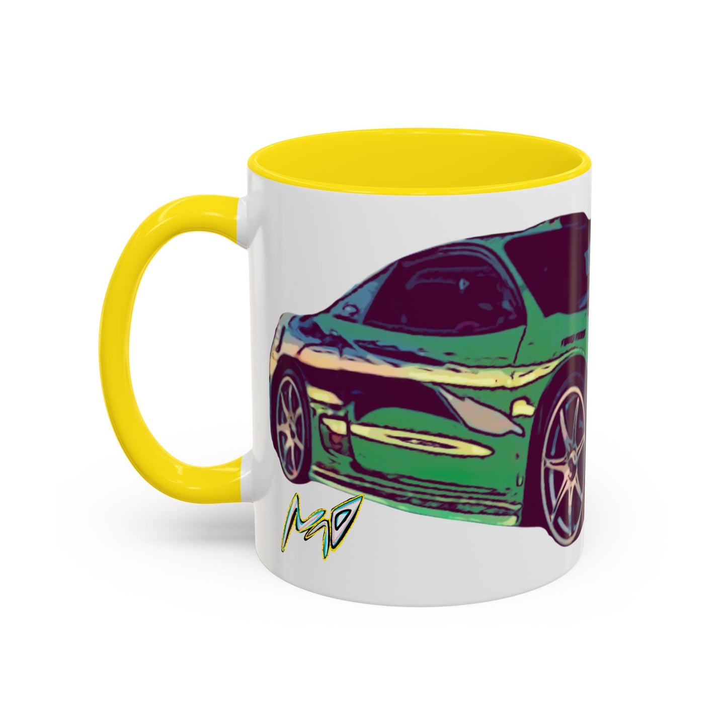 Coffee Mug —ECLIPSE  Neon Sports Car Design with "MovinchiArtDesigns" Logo