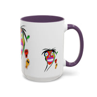 Skullface Accent Coffee Mug — Colorful Day of the Dead Pop Art (11/15oz)