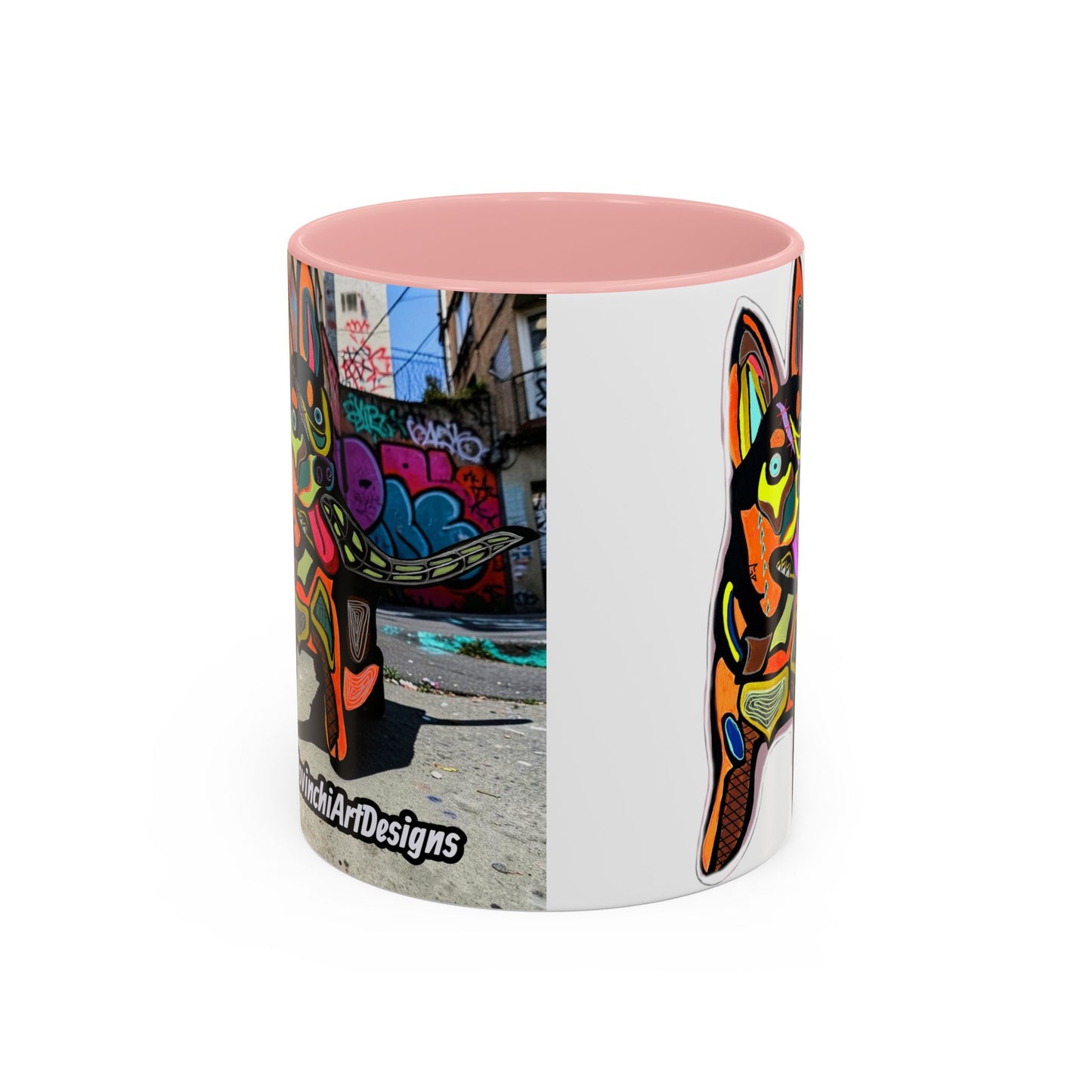 Colorful Pop Art Dog Accent Coffee Mug — Vibrant French Bulldog Design (11/15 oz)