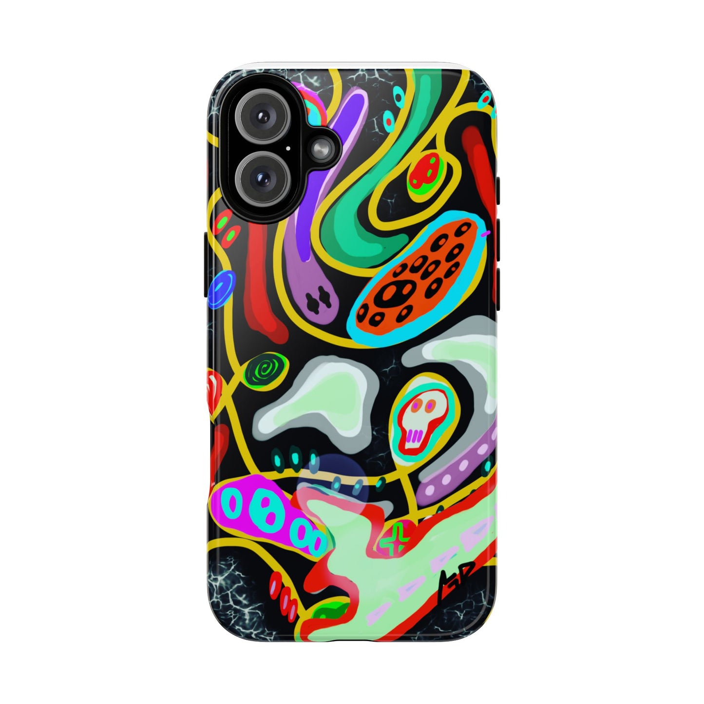 CRAZY4  Abstract Neon Skull Phone Case — Colorful Psychedelic Protective Cover