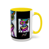 Abstract Alien Art Coffee Mug — Colorful Surreal Creature Accent Mug