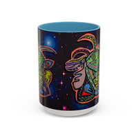 Psychedelic RYDER2.0   Space Goat Accent Coffee Mug — Colorful Cosmic Animal Art (11/15oz)