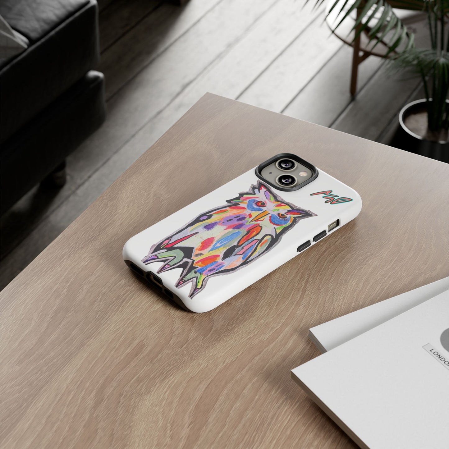 Colorful Owl Phone Case — Artistic Owl Illustration Tough Case
