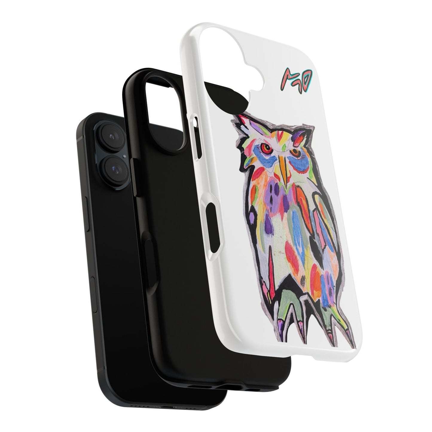 Colorful Owl Phone Case — Artistic Owl Illustration Tough Case