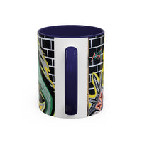 CHUPACABRAS.  Green Monster Art Coffee Mug — Spooky Neon Creature Accent Mug (11/15oz)