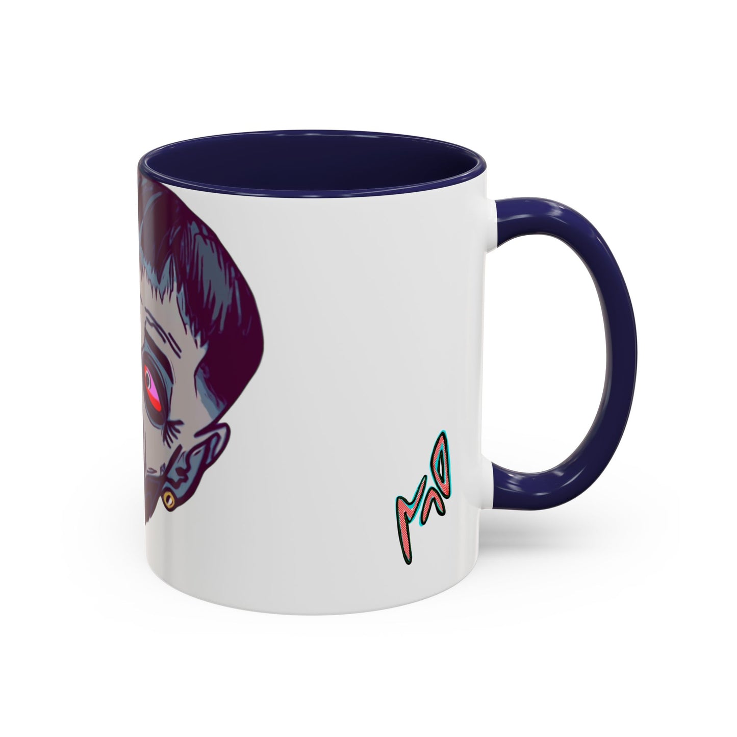 Edgy 3x  Horror Face Accent Coffee Mug (11/15oz) — 'ANAL 3X' Graphic