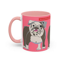 Bulldog Accent Coffee Mug — Cute Pink Dog Lover Mug (11/15oz)