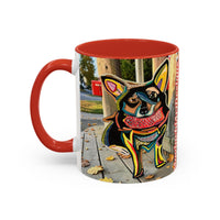 Colorful Corgi Accent Coffee Mug – Vibrant Pop-Art Dog Design (11/15oz)