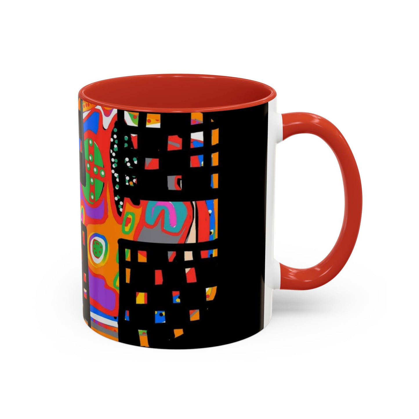 Coffee Mug — Colorful Abstract Cross Accent Ceramic Mug (11/15 oz)