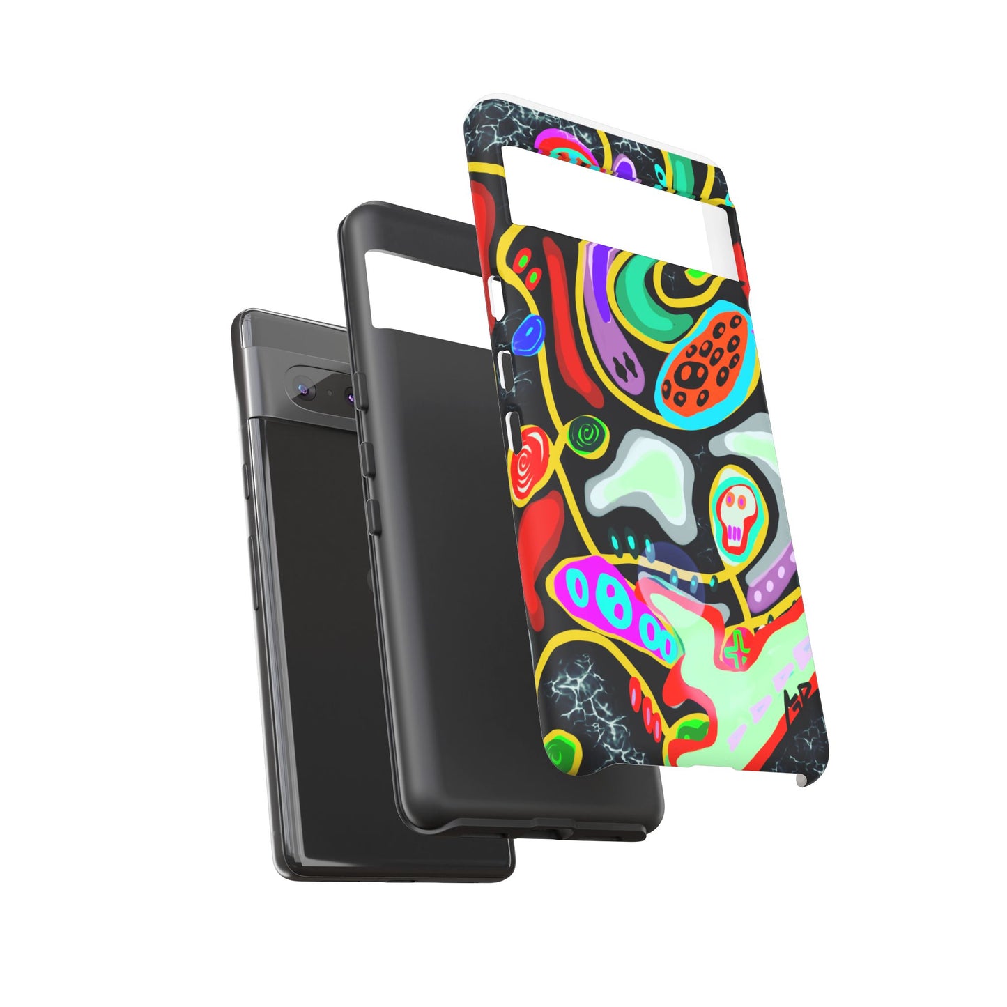 CRAZY4  Abstract Neon Skull Phone Case — Colorful Psychedelic Protective Cover