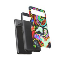 CRAZY4  Abstract Neon Skull Phone Case — Colorful Psychedelic Protective Cover
