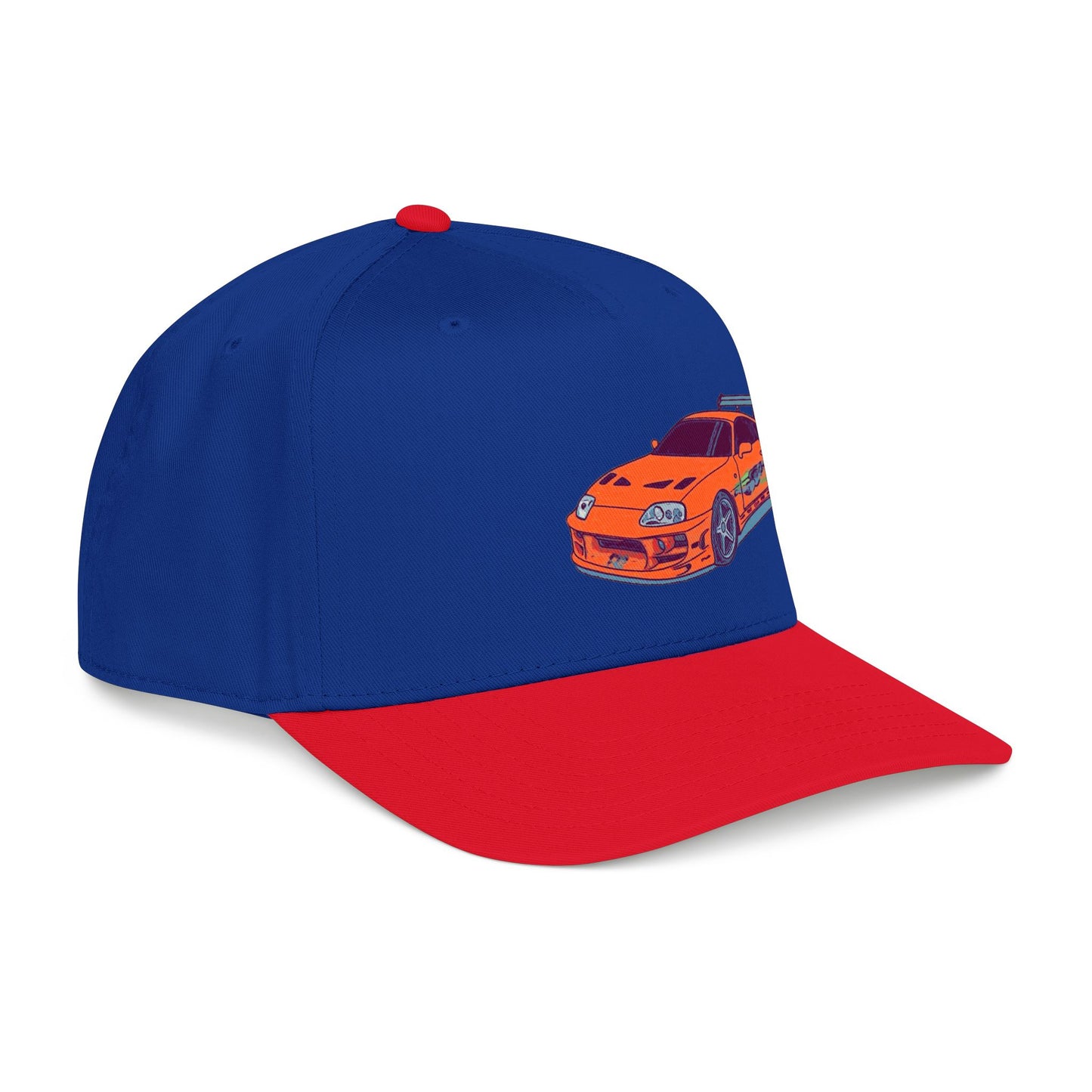 2JZ.  Retro Orange Sports Car Baseball Cap — Vintage JDM Supra Snapback