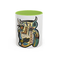 Abstract MOVINCHI Art Coffee Mug — Colorful Cubist Ceramic Accent Mug