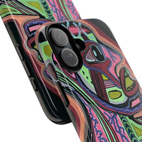 HEART ATTACK Abstract Neon Face Tough Phone Case – Vibrant Art Phone Cover