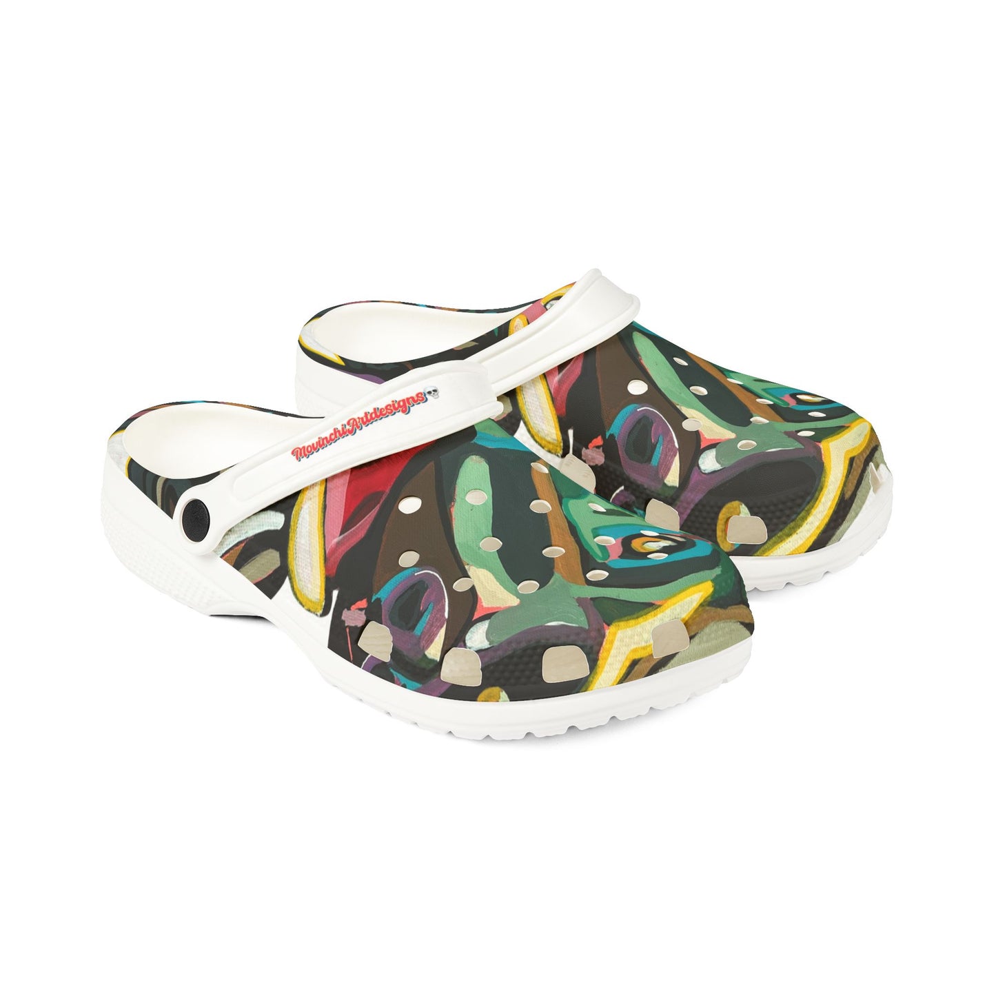 MIA SOFIA  Colorful Abstract EVA Clogs — Artistic Garden Slip‑Ons