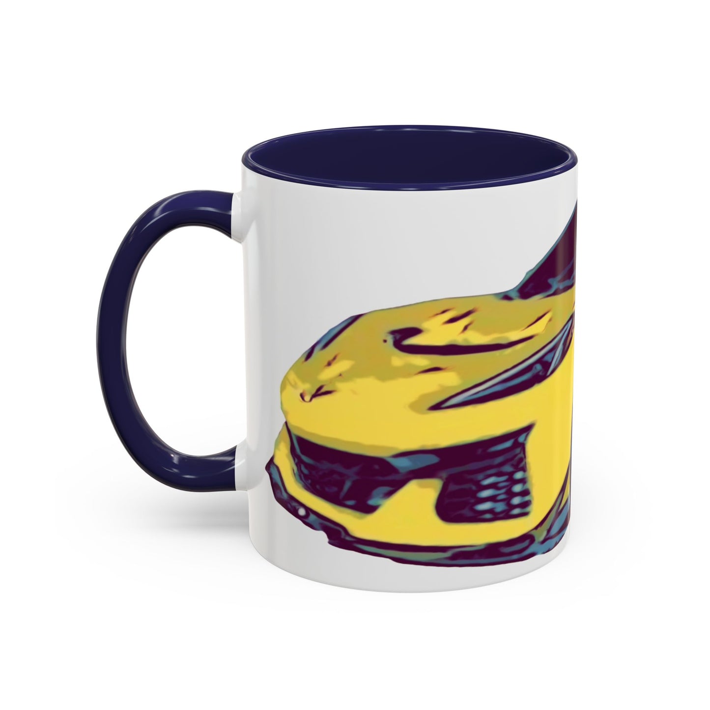 ZR1 Lover Coffee Mug — Yellow Sports Car & Boston Terrier Accent Mug (11/15 oz)