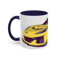 ZR1 Lover Coffee Mug — Yellow Sports Car & Boston Terrier Accent Mug (11/15 oz)
