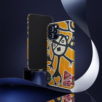 Abstract TAINO  Tribal Art Phone Case – Bold Orange Graphic Protective Cover