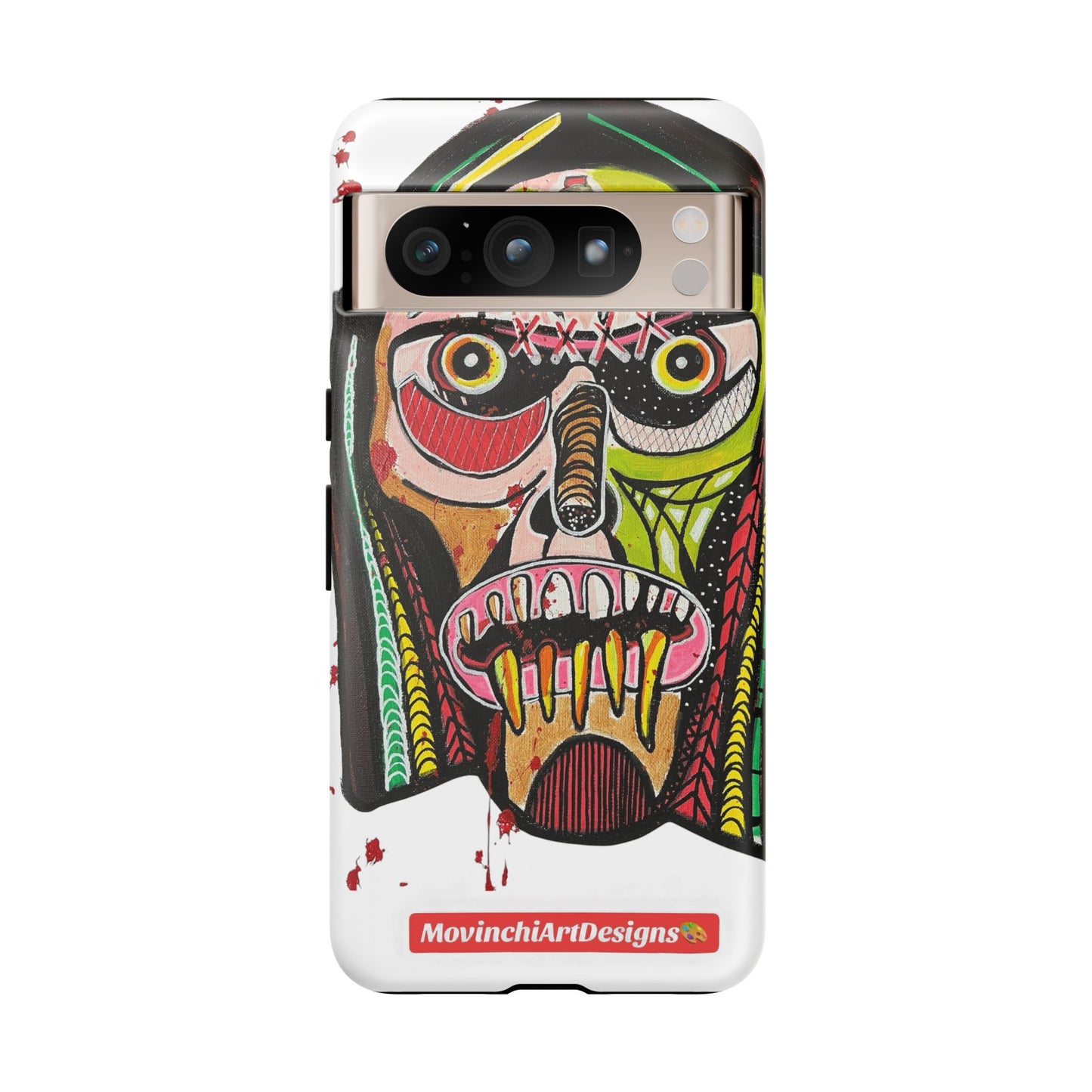KUNTA.  Abstract Tribal Skull Phone Case — Colorful Street Art Protective Cover