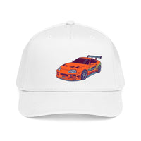 2JZ.  Retro Orange Sports Car Baseball Cap — Vintage JDM Supra Snapback