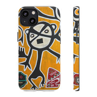 Abstract TAINO  Tribal Art Phone Case – Bold Orange Graphic Protective Cover