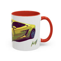 GALLARDO.  Sports Car Coffee Mug — Yellow Supercar Accent Mug (11/15oz)