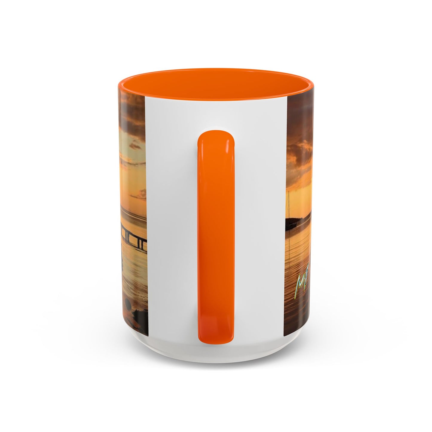 Sunset Harbor Coffee Mug — Golden Beach Sunrise Accent Mug (11/15oz)