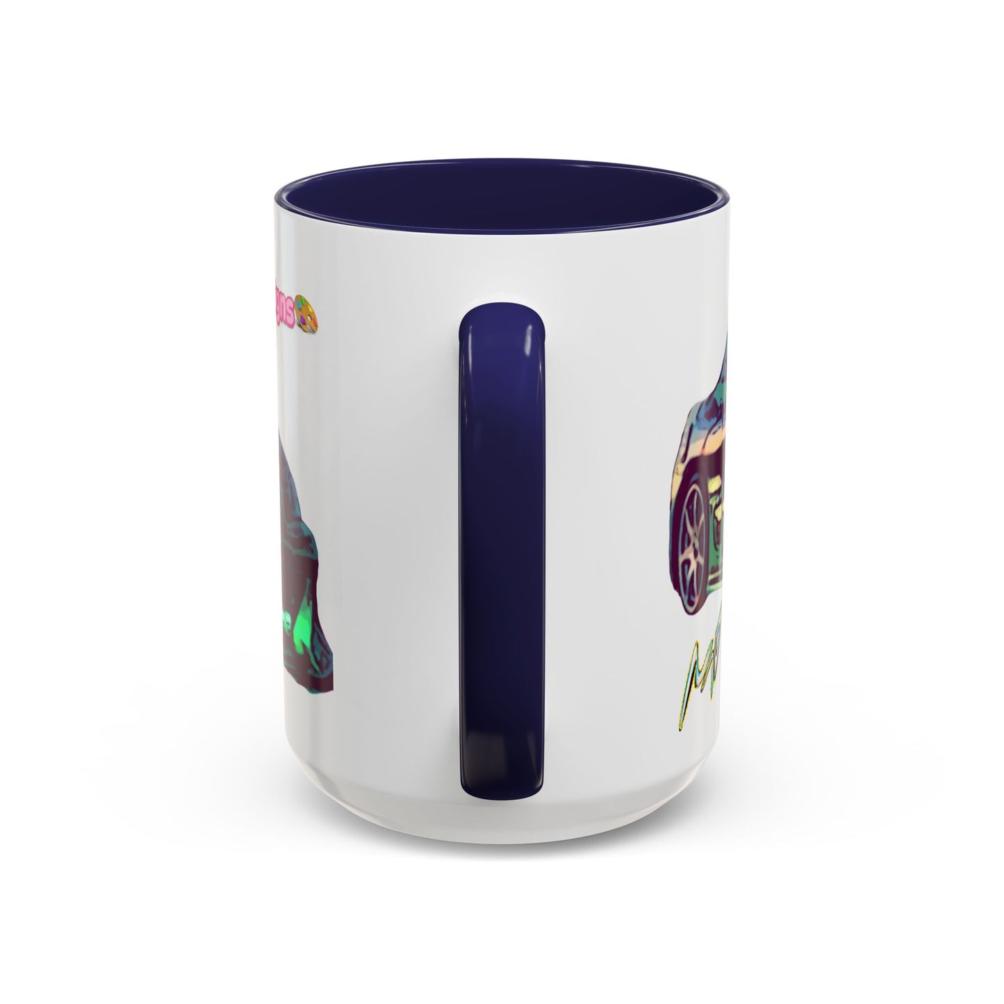 Coffee Mug —ECLIPSE  Neon Sports Car Design with "MovinchiArtDesigns" Logo
