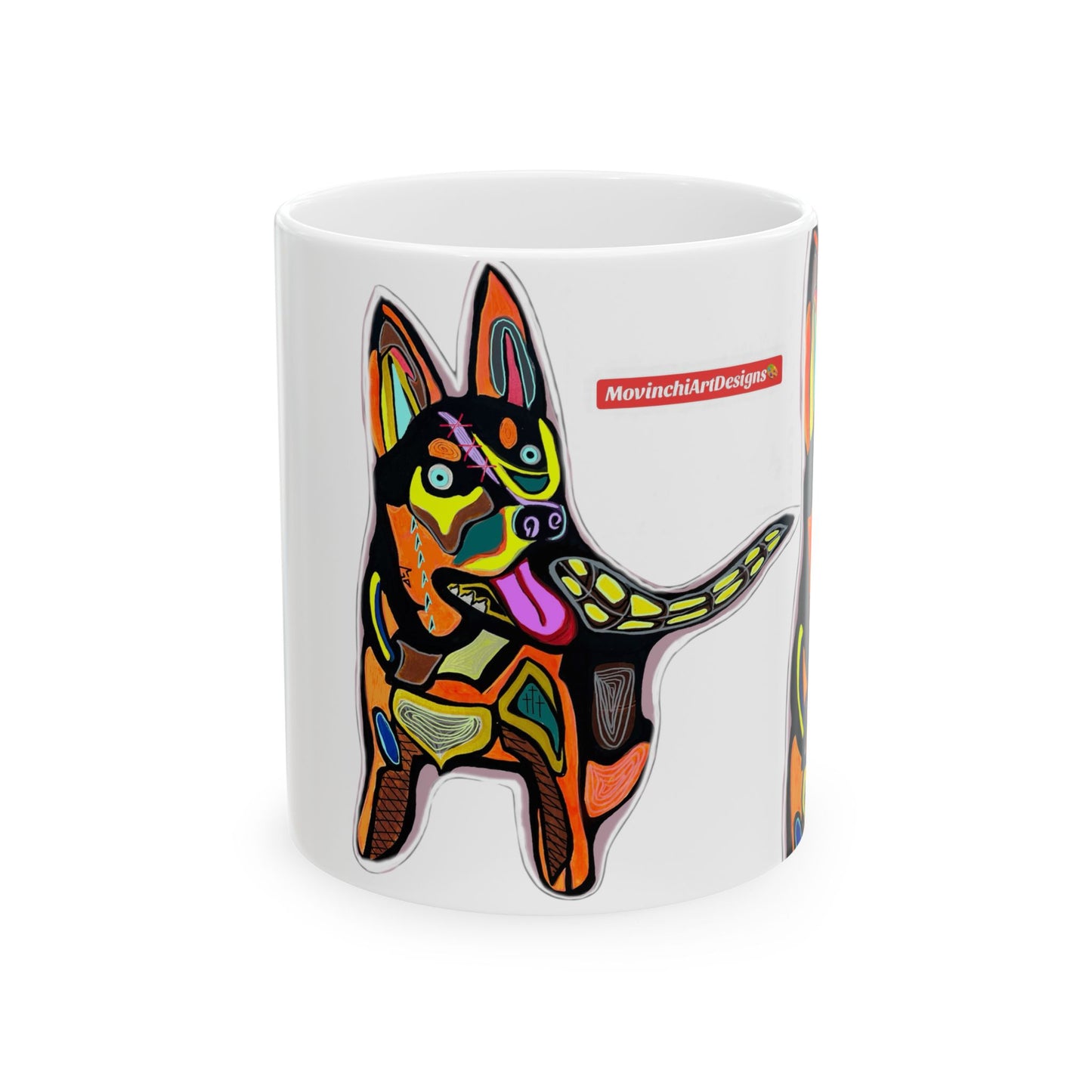 Colorful HUSKY Dog Ceramic Mug — Vibrant Pop Art Puppy Coffee Cup (11oz/15oz)