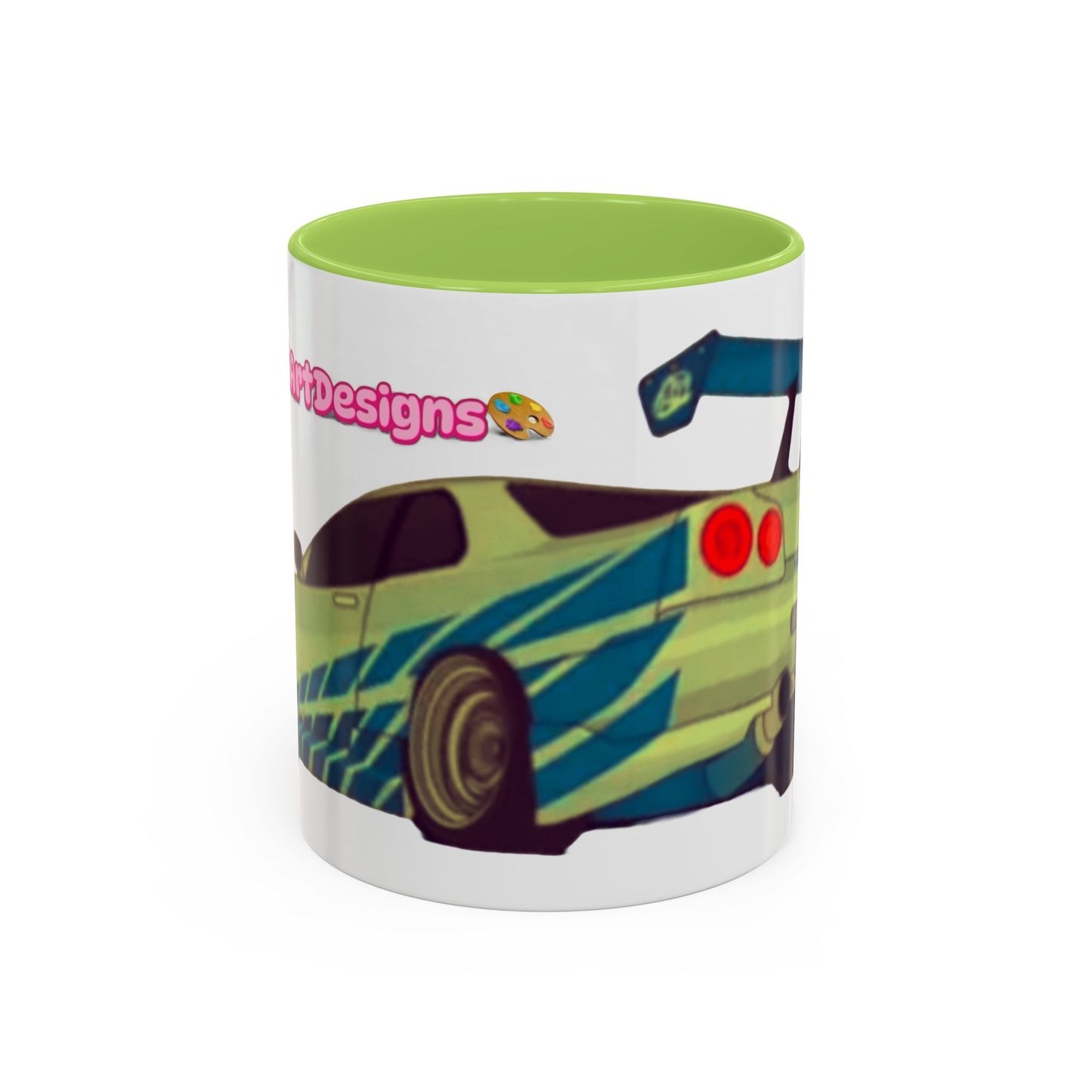 R34  Racing Skyline Accent Coffee Mug — Fast Car Drift Design (11/15oz)